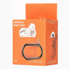 Силиконовый чехол с карабином для AirPods 1/2 Peach