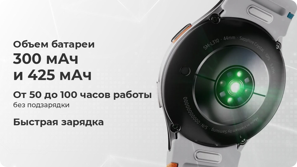 Умные часы Samsung Galaxy Watch 7 Wi-Fi NFC 44мм, Зеленые